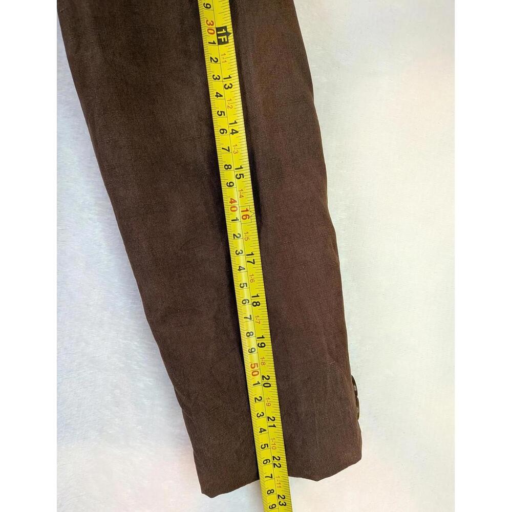 Ralph Lauren Women’s Size 4 Brown Silk & Linen Button Up Blazer Jacket - Picture 9 of 9